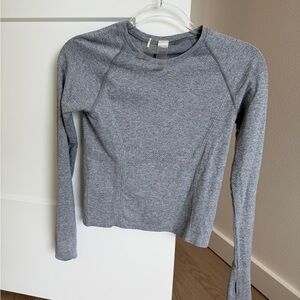 Heather Gray Long Sleeve Women's Top